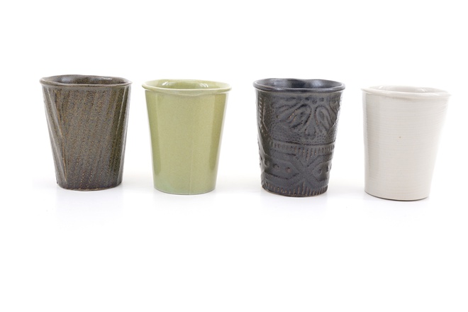 Set van 4 blijvertjes in Matcha green - Winterwit - Bosgrond - Winterheide